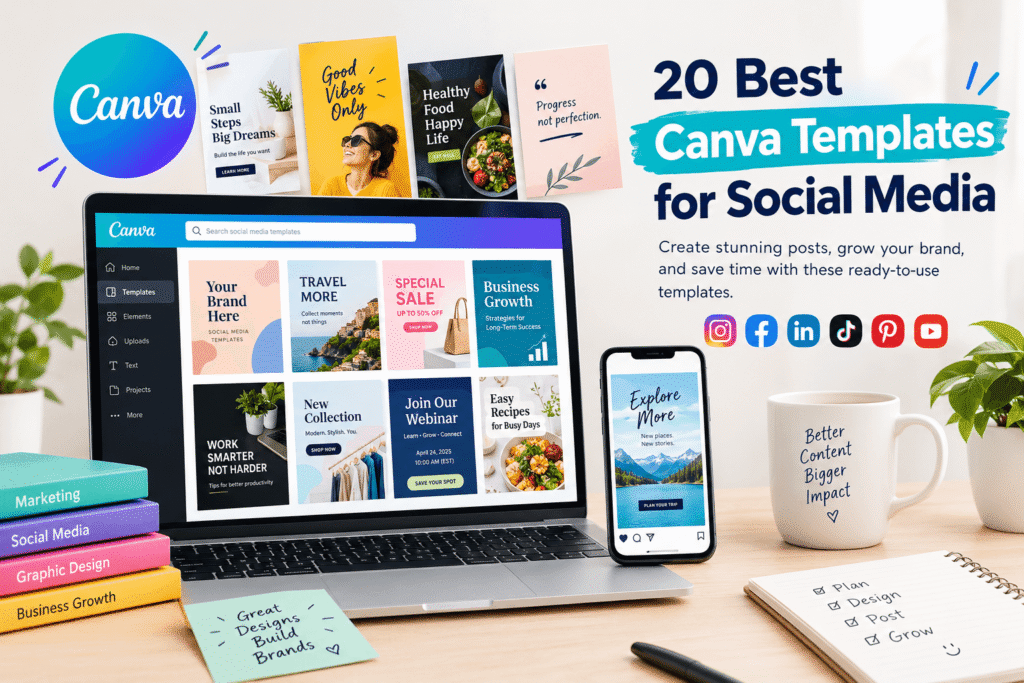 20 best Canva templates for social media marketing and content creation